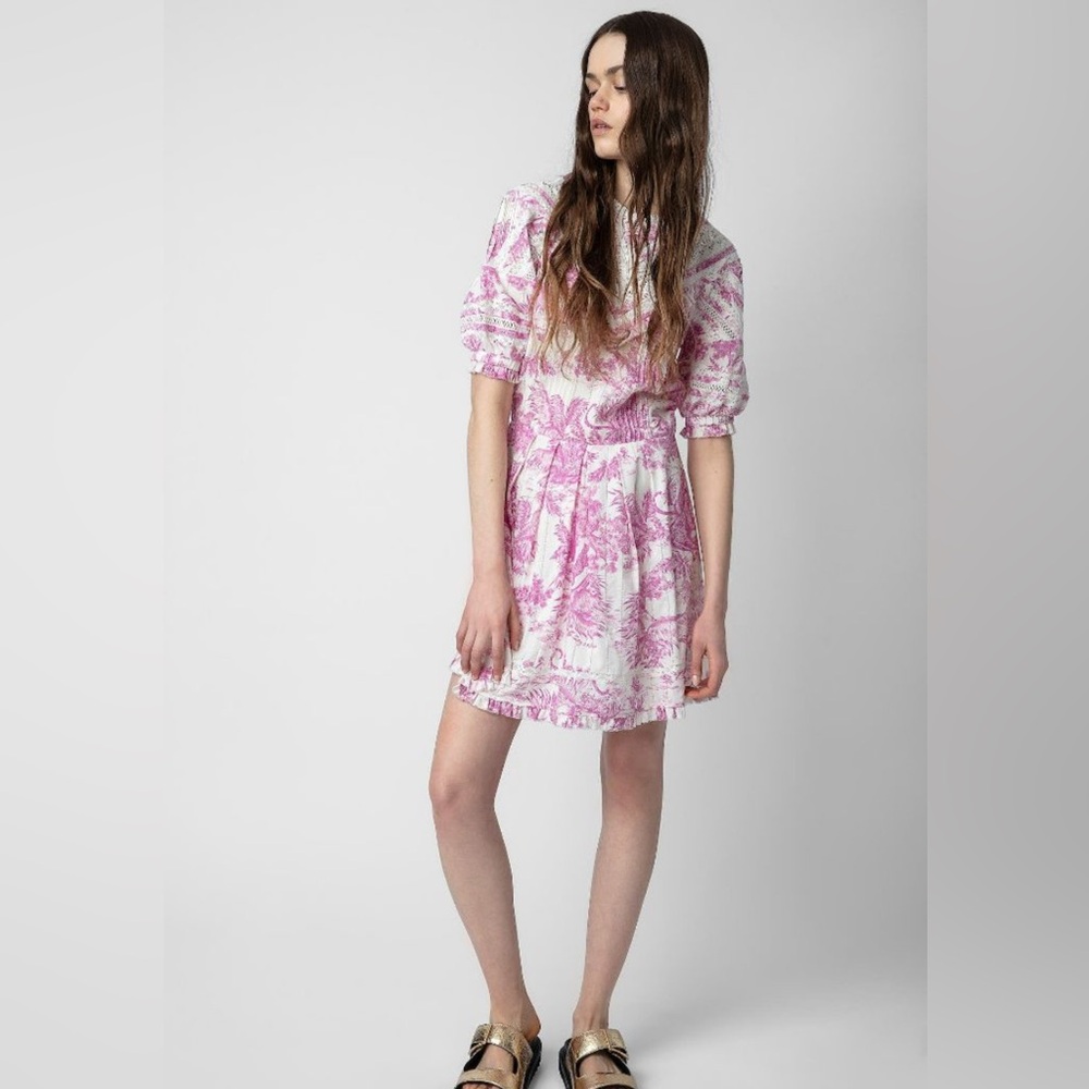Zadig & Voltaire Rozy Toile De Jouy Dress  Size M, NWT MSRP-598